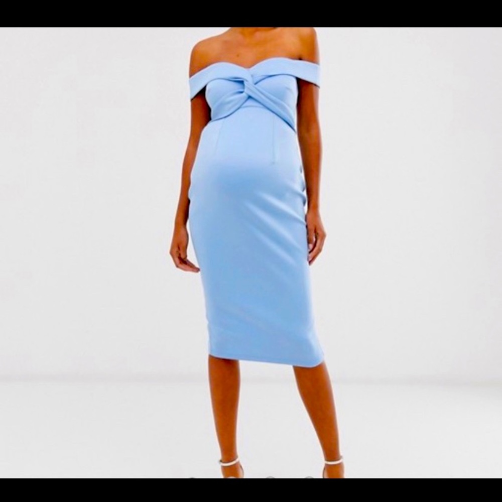 Asos off shoulder maternity dress